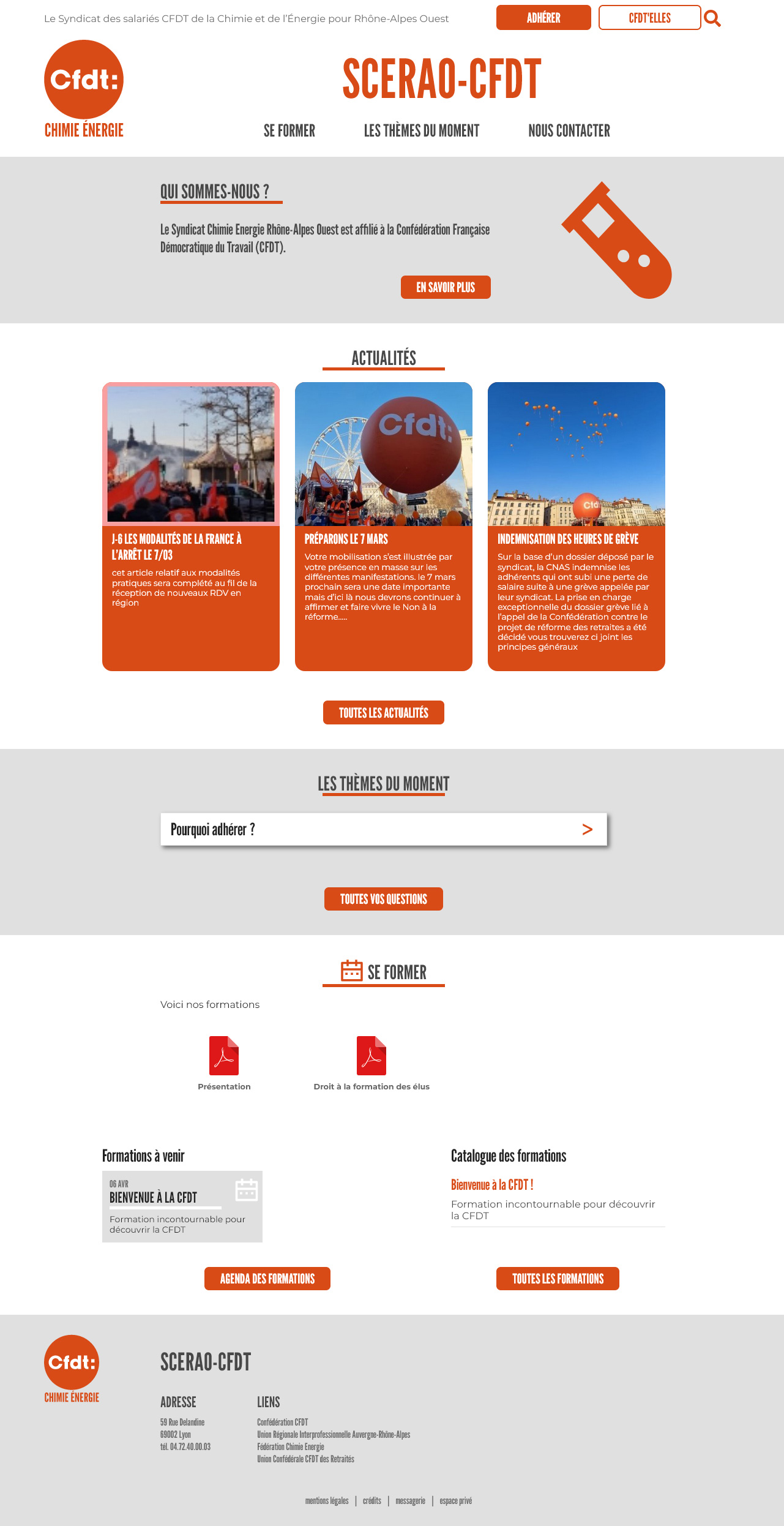 Page d'accueil CFDT SCERAO