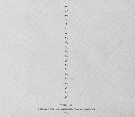 richard long wind line 1945  'a straight ten mile northward walk on dartmoor'